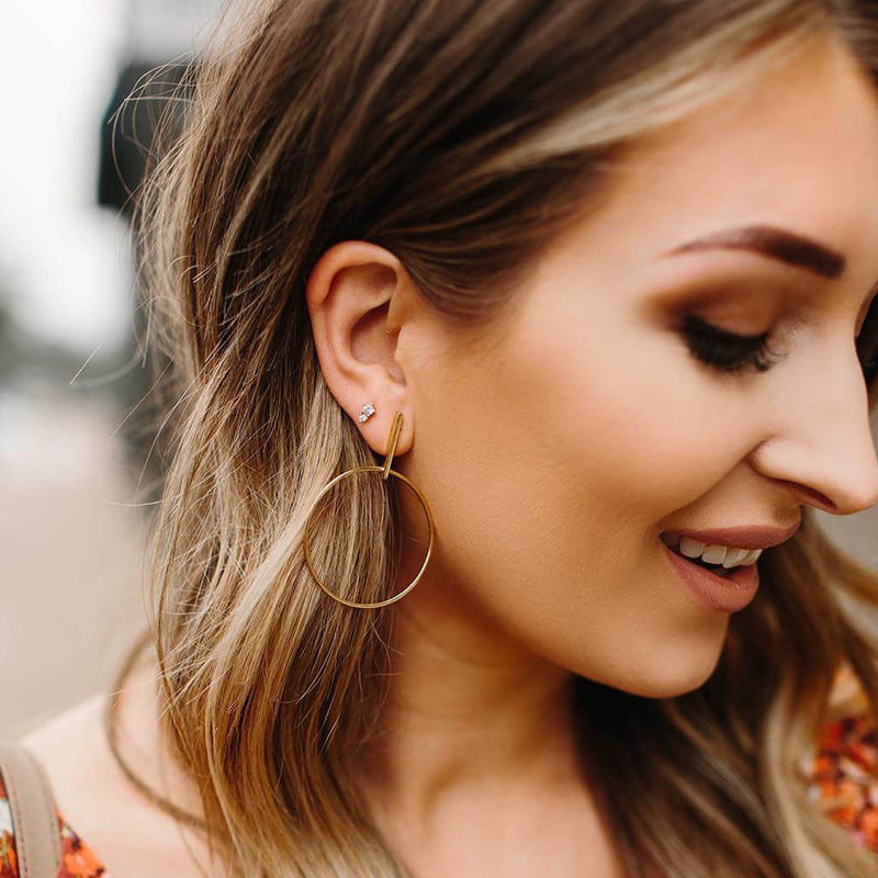 Gaia Threaded Flat Back Earring
